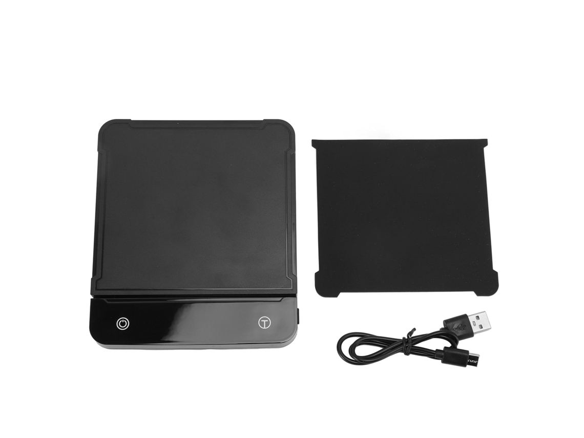 Balança Digital De Café Com Cronômetro Tela Tática À Prova D'água Recarregável 3kg/0.1g Precisão Alta 3 Unidades G Oz Ml
