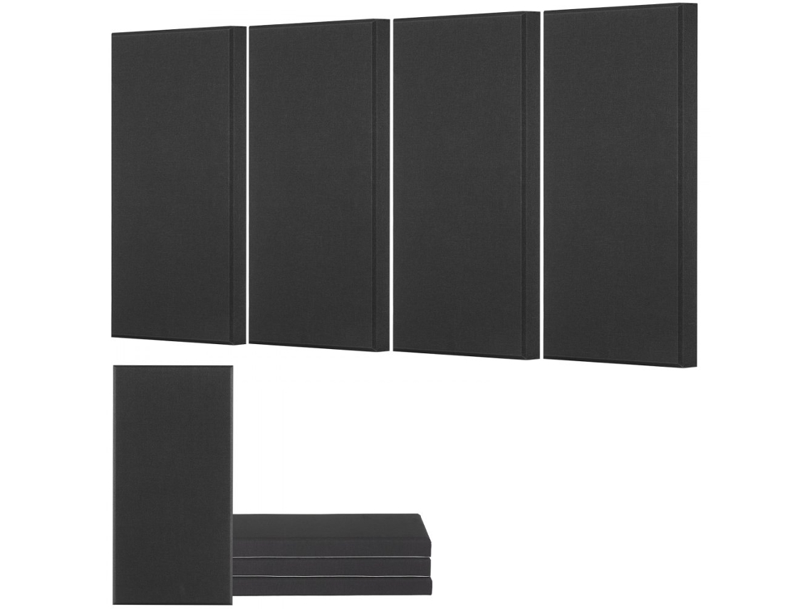 Paneles Acústicos Autoadhesivos 600x300x50mm para Aislamiento y Reducción de Ruido, 4 Piezas Negras Tekmaquinas