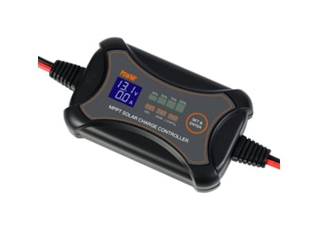 Controlador Solar portátil con pantalla LCD, Panel Solar de 10A, regulador de batería de 12 voltios, controlador de cargador Solar negro