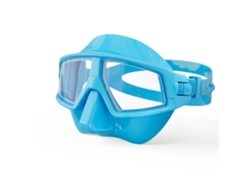 Máscara de buceo Hexinyigjly con visión de 180°, antivaho e impermeable, azul.