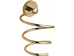 Soporte Para Secador De Pelo De Latón Dorado Antioxidante Con Soporte Para Cable, Para Montaje En Pared.