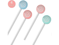 Limpiador lingual infantil 2026 con mango de silicona, forma de piruleta, ortodóncico, 4 unidades, libre de BPA.