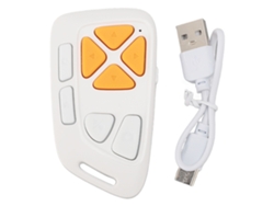 Mando A Distancia Bluetooth Para Teléfonos Móviles Con Disparador De Cámara, Botón Para Pasar Páginas Y Botón De Silencio - Blanco