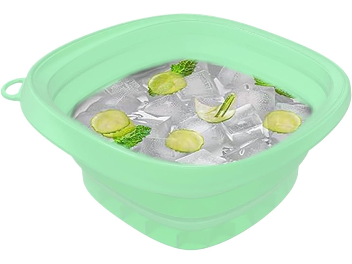 Recipiente Facial Helado: Recipiente De Silicona Reutilizable Y Plegable Para Refrescar El Rostro.