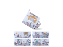 (Cola de Dinosaurio) Libro de Tela Suave para Bebés con Toque 3D y Alto Contraste - Juguete Educativo para Bebés