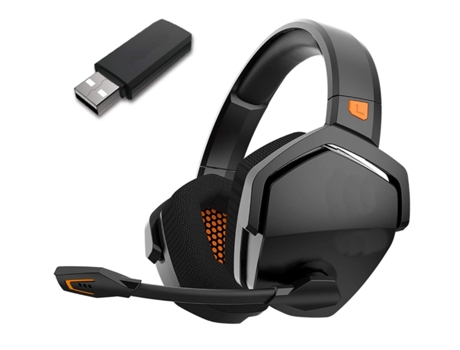 Auriculares Gaming Inalámbricos con Micrófono para Ps5 Pc Mac 3 en 1 para Consola Playstation Modo Bluetooth Naranja BISBISOUS