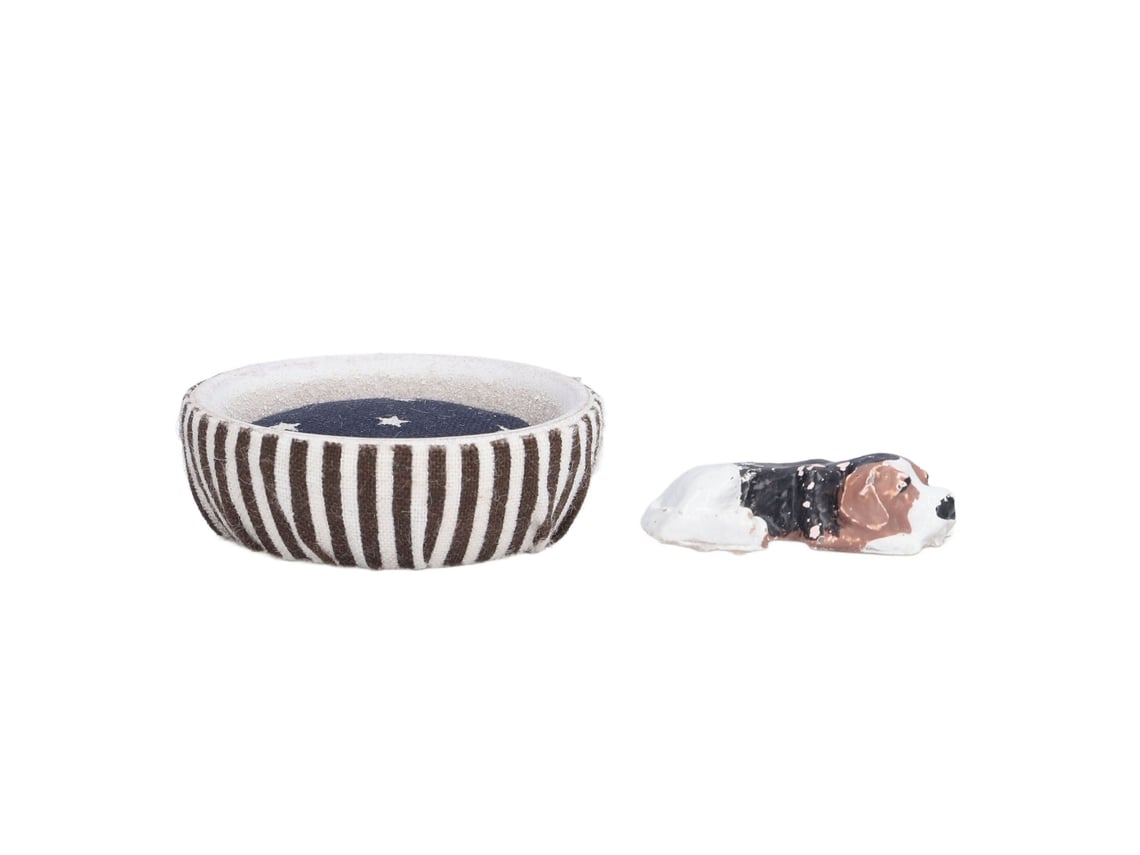 Acessório Casa De Bonecas Ninho Cachorro Gato 1/12 Decoração Desenvolve Imaginação