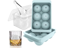 Molde Grande Para Cubitos De Hielo, Bandeja Redonda Para Cubitos De Hielo De Whisky, Para Congelar - 6 Compartimentos/2 Piezas Panoona