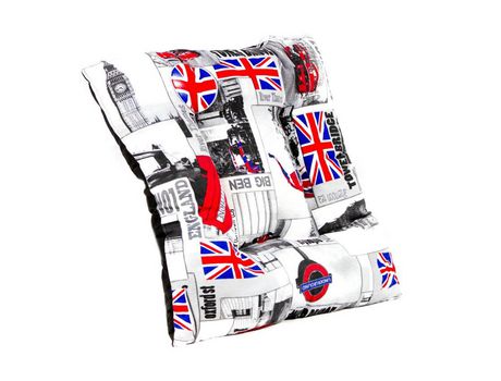 Cama Para Perros Gatos Con Acolchado Cojín Grueso Y Cómodo 60X60X10 Estampado Inglaterra COSHANO