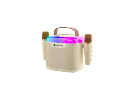 Soporte Altavoz Wireless Portátil Microfones Luz Led Rgb APOKIN Beige