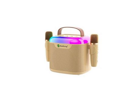 Soporte Altavoz Wireless Portátil Microfones Luz Led Rgb APOKIN Beige