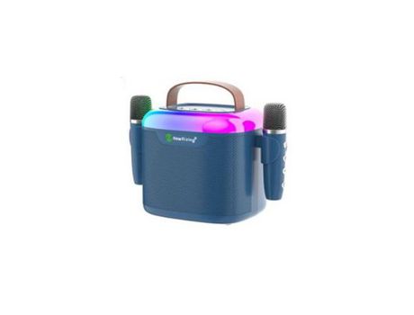 Soporte Altavoz Wireless Portátil Microfones Luz Led Rgb APOKIN Azul