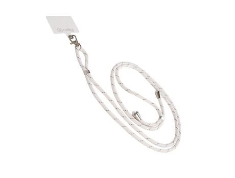 Colgante Cordón Teléfono Móvil CELLY Piel Sintética Blanco