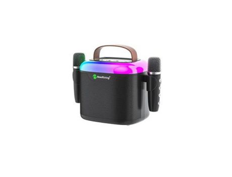 Soporte Altavoz Wireless Portátil Microfones Luz Led Rgb APOKIN Negro