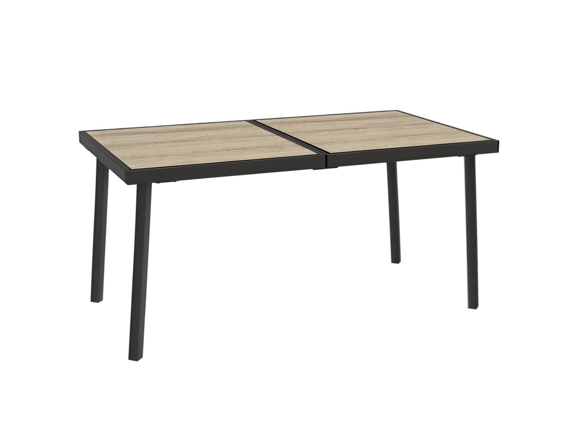 Mesa de exterior para 6 personas, madera gris, 145x85x72cm