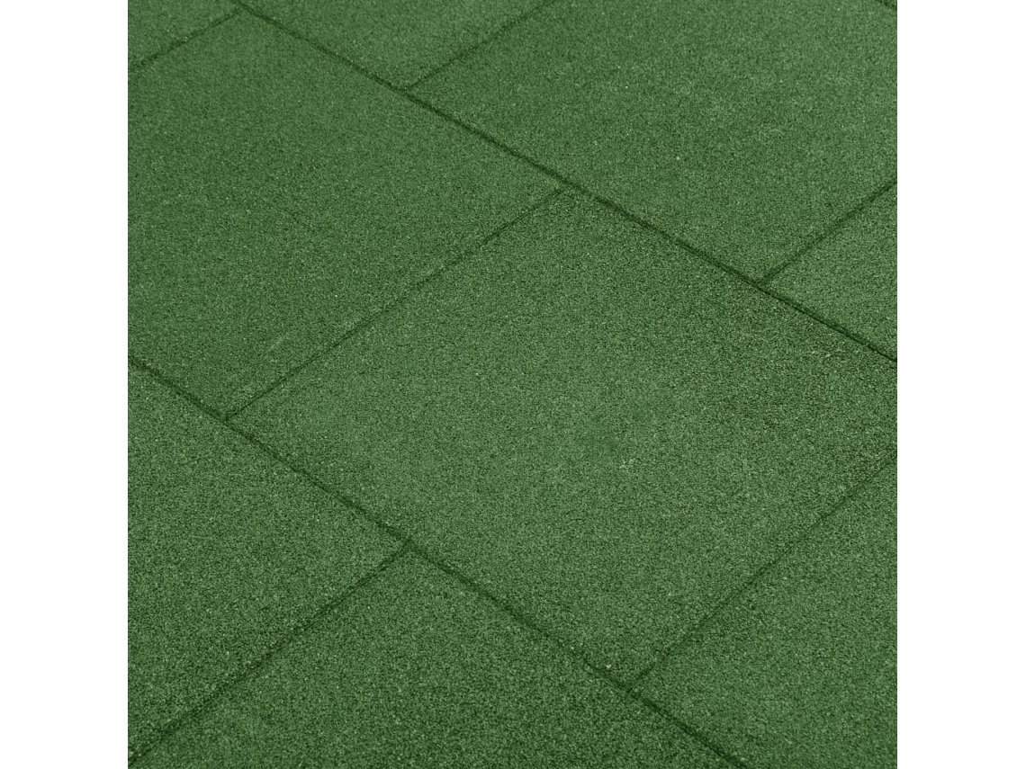 Losetas De Goma Protección De Caídas 6 Unidades Verde 50x50x3cm
