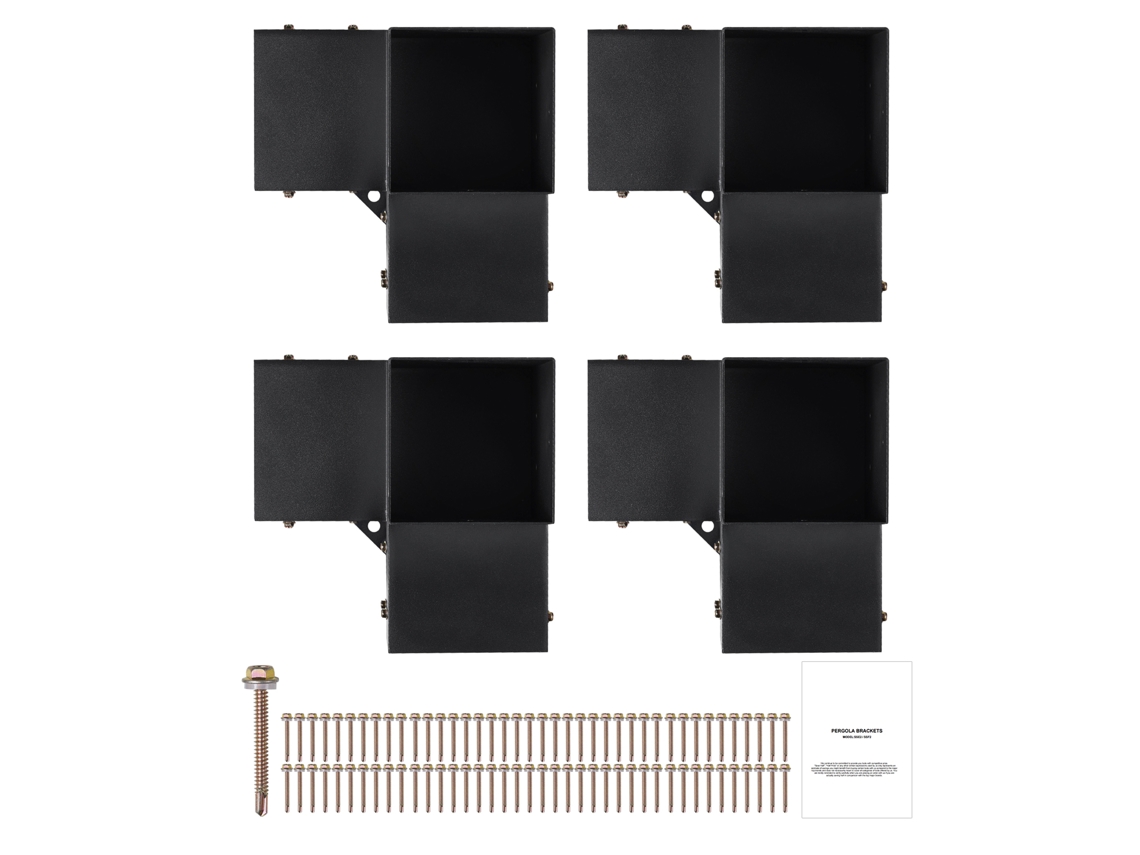 Kit de soporte para pérgola Succebuy de 2 x 2 pulgadas, 3 vías, 2,6 x 2,6 pulgadas, 4 piezas