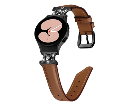 Pulseira de relógio tipo M preta com strass para Samsung Galaxy Watch série 4/5/6 Marrón