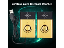 Timbre Inalámbrico Inteligente Con Intercomunicador Bidireccional Para El Hogar Y La Oficina - Dorado