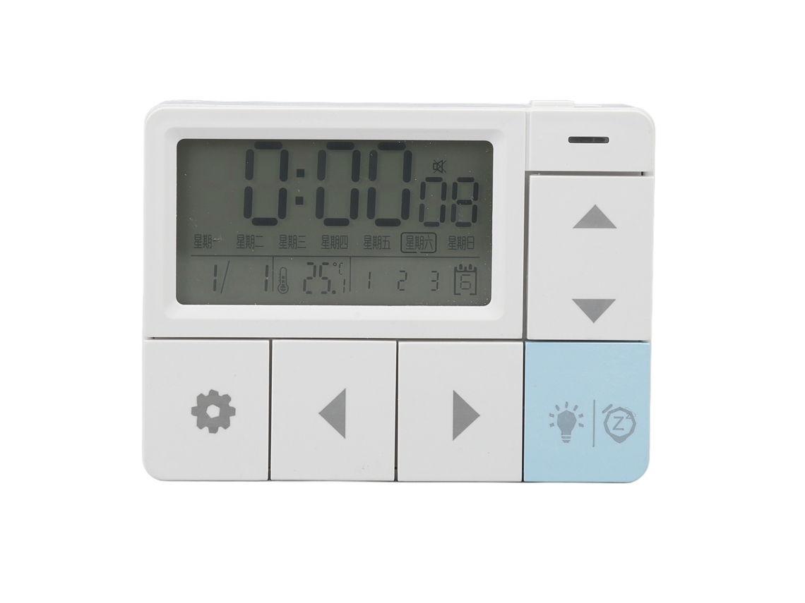 Relógio Despertador Digital Led Com Hora Data Semana Temperatura Branco Para Sala Quarto Escritório