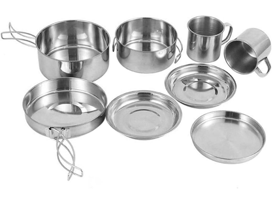 Juego De Utensilios De Cocina Portátiles De Acero Inoxidable Para Acampar