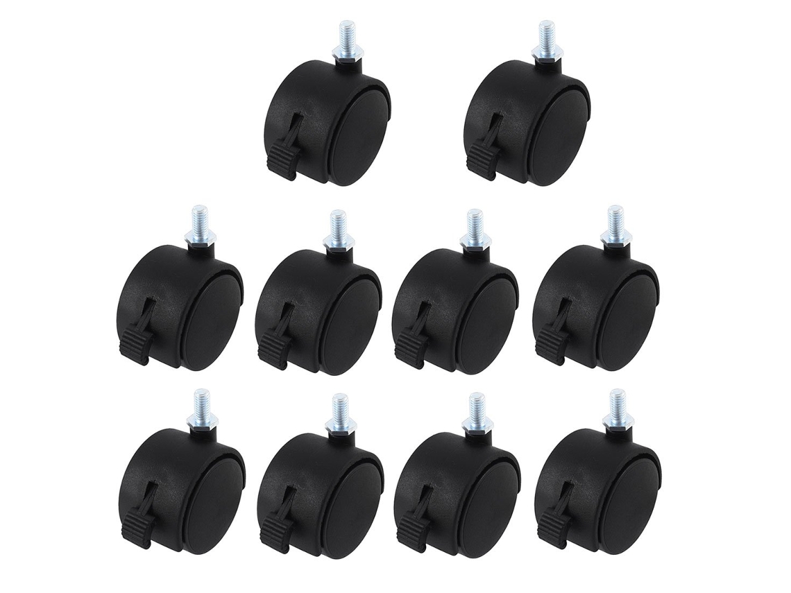 Ruedas Nailon 135h Giratorias Freno 10 Unidad Para Muebles