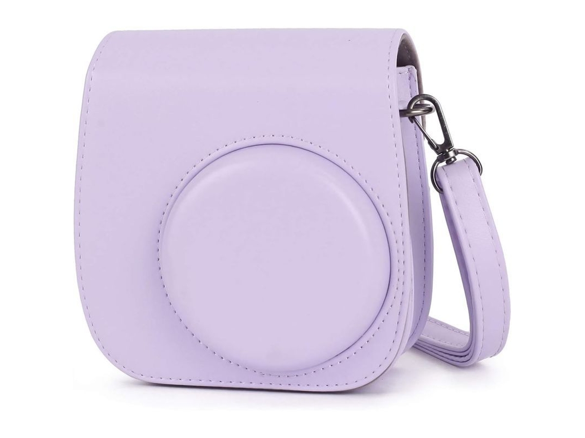 2026-bolsa Para Cámara Instantánea Instax Mini 11 De Cuero Pu Con Bolsillo Y Correa Ajustable Lila 2025