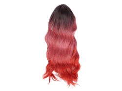 Peluca Falsa De Pelo Sintético Ondulada Larga 65cm Gradiente Burdeos Para Mujer