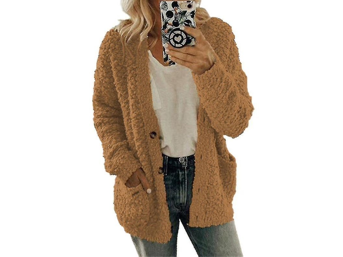2026-abrigo De Mujer Suave Y Cálido Con Punto Polar Fluffy Chaqueta Tallas Grandes