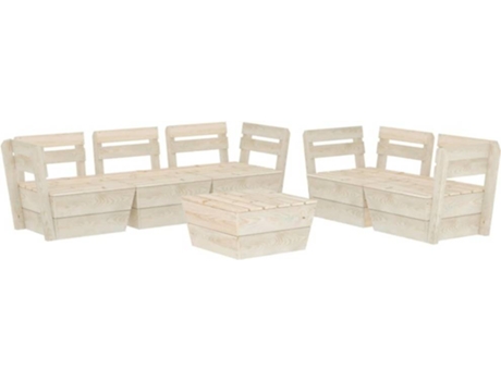 Conjunto 6 Muebles de palés para jardín VIDAXL madera de abeto impregnada