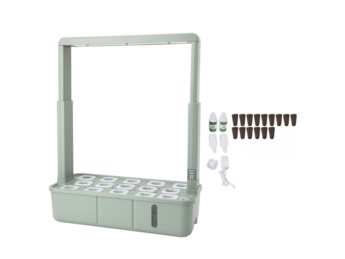 Sistema de cultivo hidropónico para jardín interior, 15 cápsulas, cultivador hidropónico con luz LED para verduras, frutas y flores.