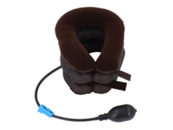 Dispositivo De Tracción Cervical Inflable Ajustable Para Soporte Cervical Y Estiramiento Del Cuello Para Trabajo Y Hogar Café