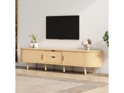 Mueble Tv Salón 175cm Mdf Madera 2 Cajones Tablero Redondo 30kg