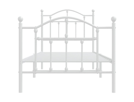 vidaXL VX350941 Estructura cama metal con cabecero y pie cama blanca 90x190  cm - VX350941 - Epto