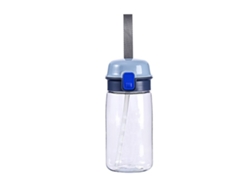 Botella de agua anticaída de 520 ml con pajita y correa para todas las edades