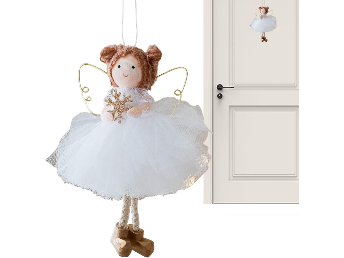 Adorno navideño Árbol delicado con colgante dorado para balcón, jardín, campo, alféizar, puerta, sala de estar, dormitorio, ángel - GOKOCO