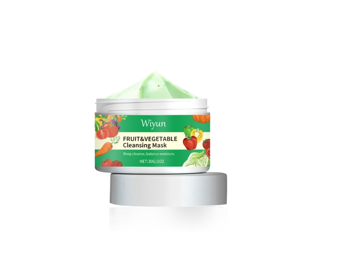 Mascarilla facial limpiadora eficaz con frutas naturales.