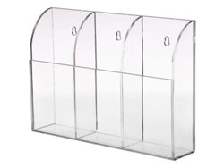Soporte Transparente Para Mando A Distancia De Montaje En Pared Con 3 Compartimentos: Práctico Organizador Multimedia Para La Mesita De Noche.