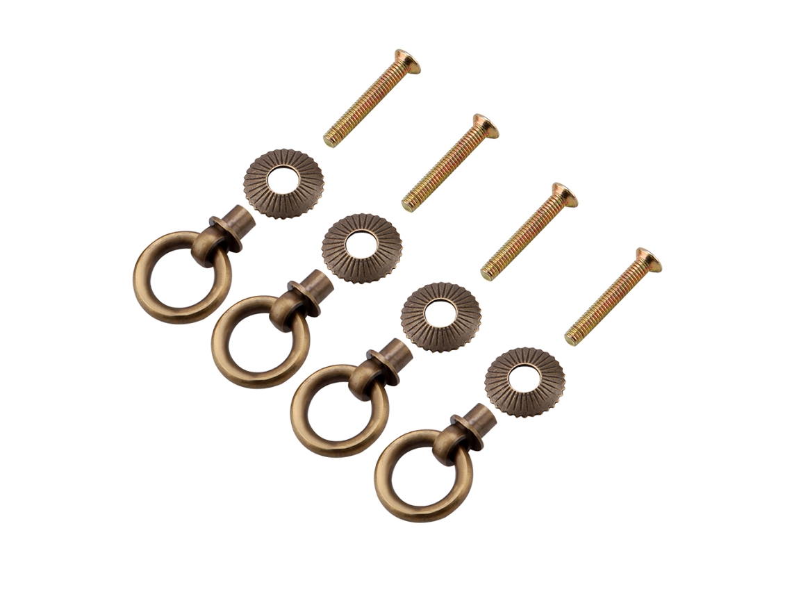 4 Anillas De Bronce Vintage Para Estuches De Cosméticos, Joyeros Y Muebles.