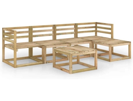 Conjunto 6 de muebles de jardín VIDAXL madera de pino impregnada verde
