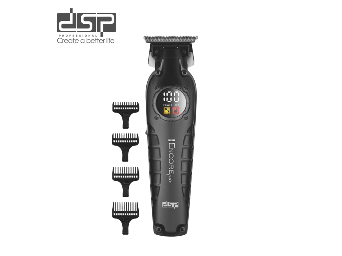 (preto Usb Recarregável) Led Digital Display Elétrico Pusher Cutter Barbearia De Aço Inoxidável Gravura Sem Cabelo Preso