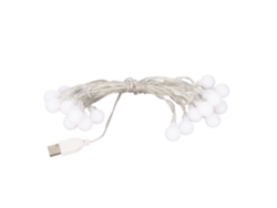 Guirnalda De Luces Led Usb Impermeables Con Forma De Bola, 3 M/9,8 Pies, 20 Led Blancos Cálidos Para Decoración.