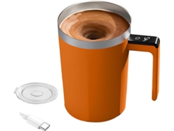 Taza De Café Automezcladora Con Tapa De 400 Ml/13,5 Oz, Agitador Magnético Automático Recargable (naranja)