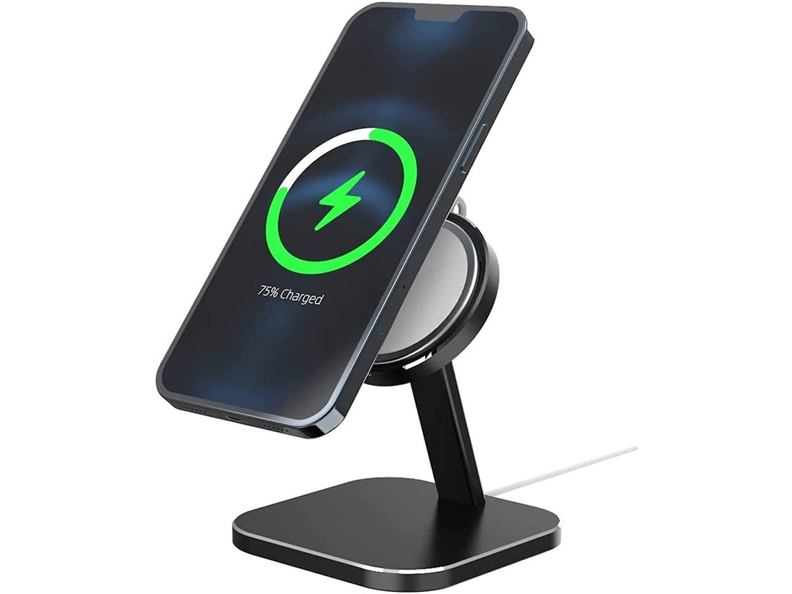 Cargador Sem Fio Para Apple Yizhood Aluminio Negro