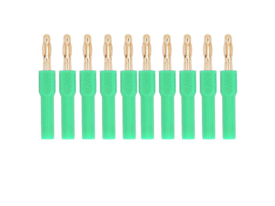 10 Unidades De Conectores Banana Macho De 4,0 Mm A Hembra De 2 Mm, 30 V Ca, 60 V Cc, 32 A, Para Pruebas (color Verde)
