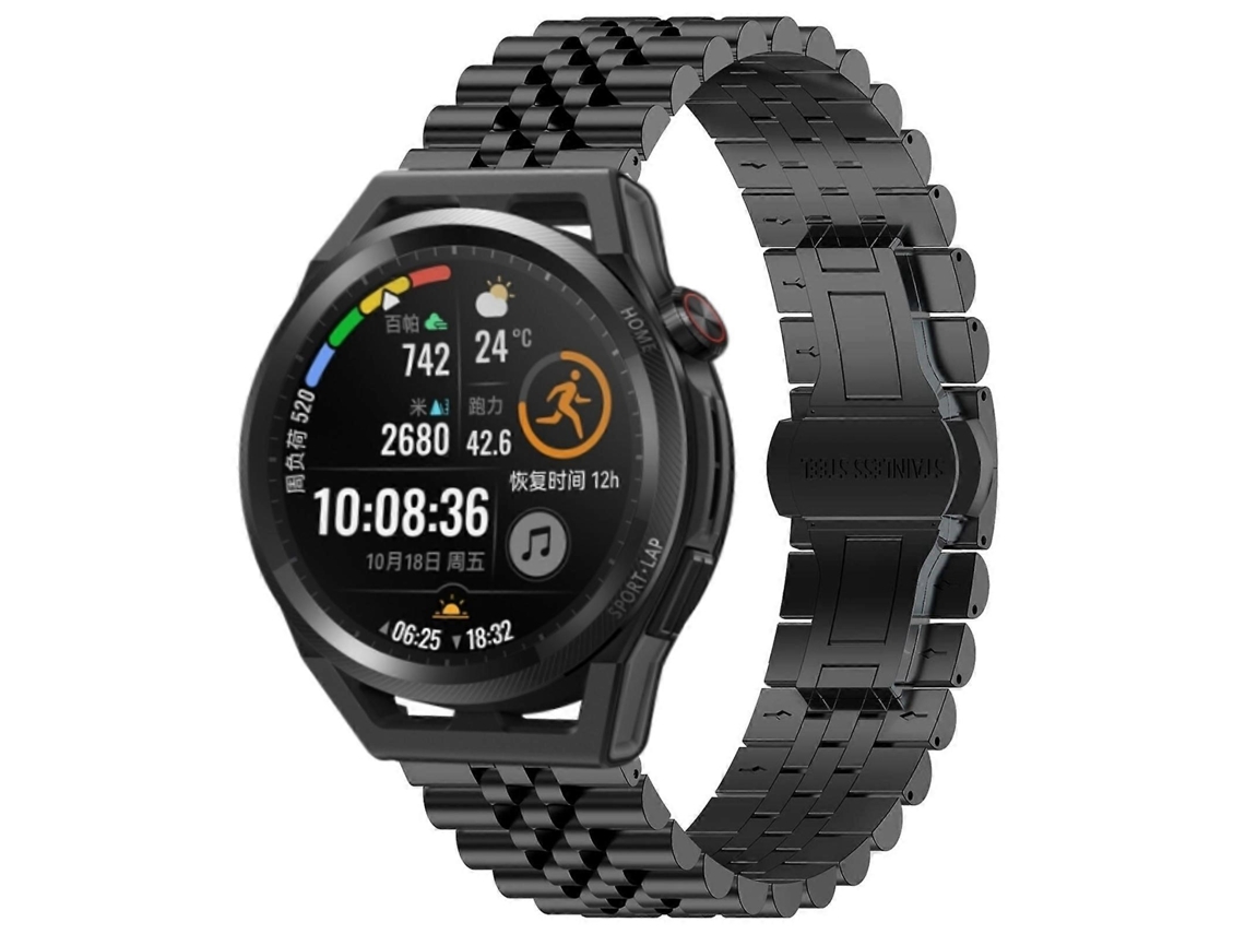Brazalete de acero inoxidable con diseño de media luna para Huawei Watch GT Runner Five Bull + Herramienta para quitar el brazalete