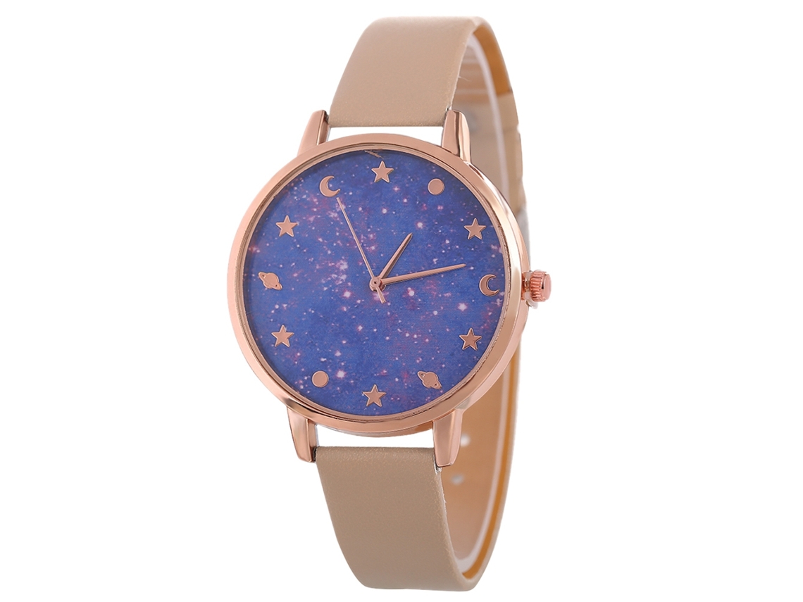 Reloj De Pulsera De Cuarzo Para Mujer, Estilo Casual, Con Pedrería Y Correa De Cuero (negro Y Rosa).