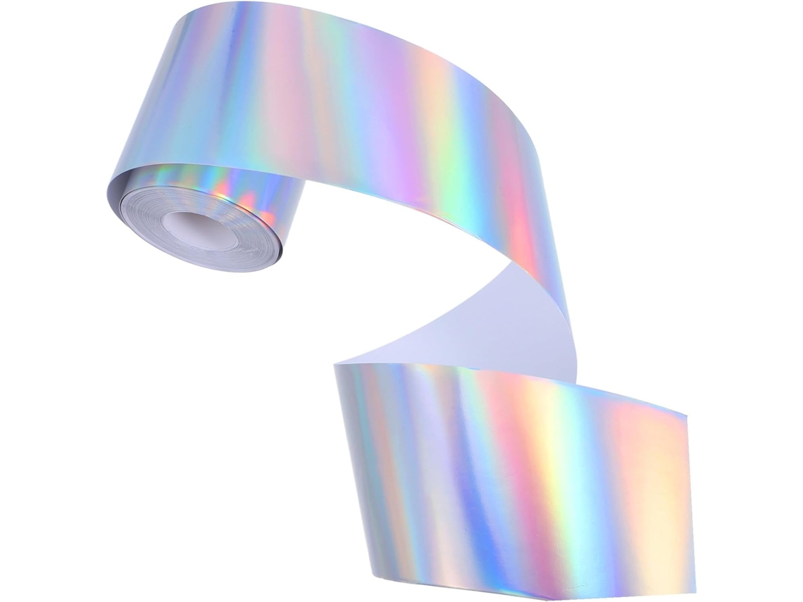 Tiras Decorativas Iridiscentes Autoadhesivas Plateadas Holográficas Para Pizarras Blancas