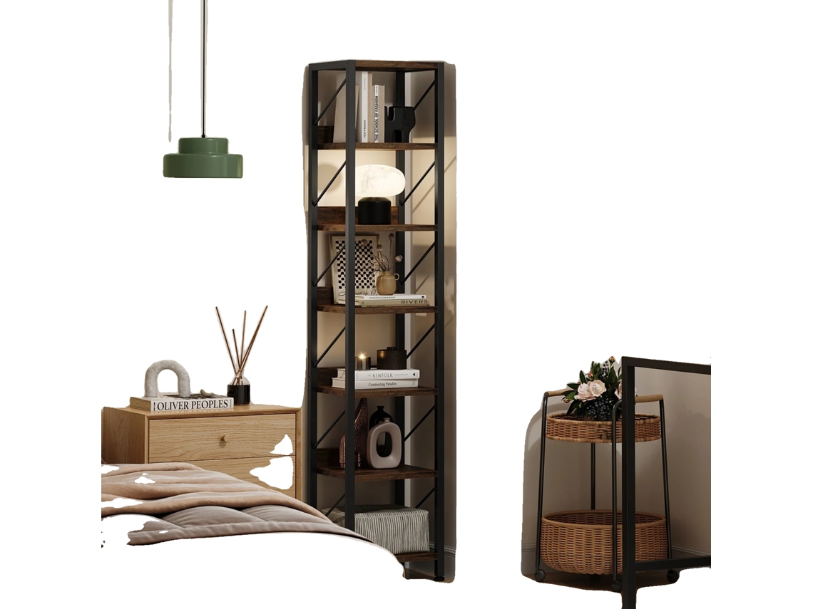 Librería de 6 niveles, diseño compacto, como se muestra