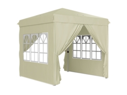 Pabellón De 2,5 X 2,5 M, Impermeable, Con Protección Uv50+, Color Blanco Crema.